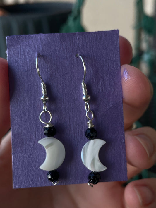 Pearl Moon Earrings